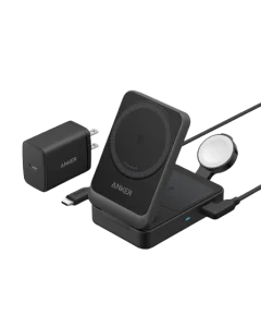 Беспроводная зарядная станция Anker MagGo Wireless Charging Foldable 3-в-1 Qi2 15W - Черный