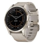 Garmin Fenix 7S Pro Sapphire Solar с кожаным ремешком