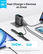 Зарядное устройство Anker 140W 4 USB 3C/1A с кабелем USB-C — изображение 3
