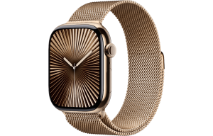 Apple Watch S10 46mm Titanium с ремешком миланская петля - Gold